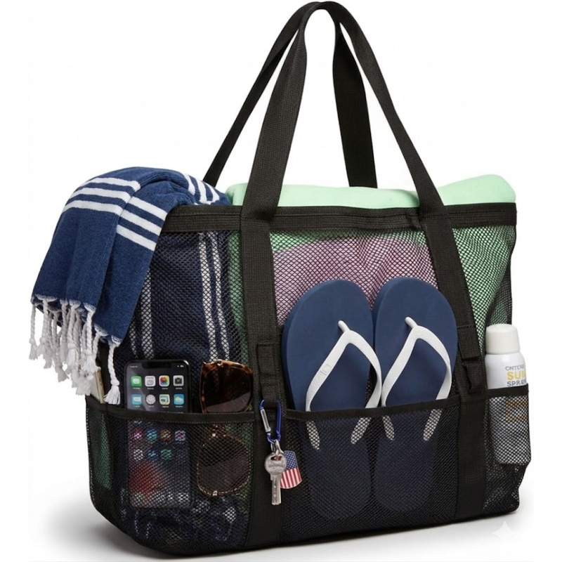 Oversized Mesh Beach Bag With  - огляд і ціна Tote Bag Beach