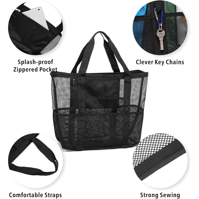Oversized Mesh Beach Bag With  - огляд і ціна Tote Bag Beach